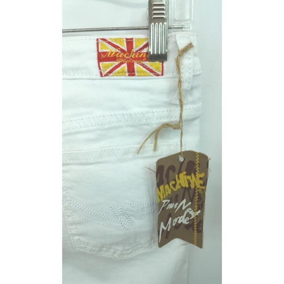 MACHINE POUR NEUF MODE COTTON BLEND WHITE JEANS 5 - Picture 6 of 6